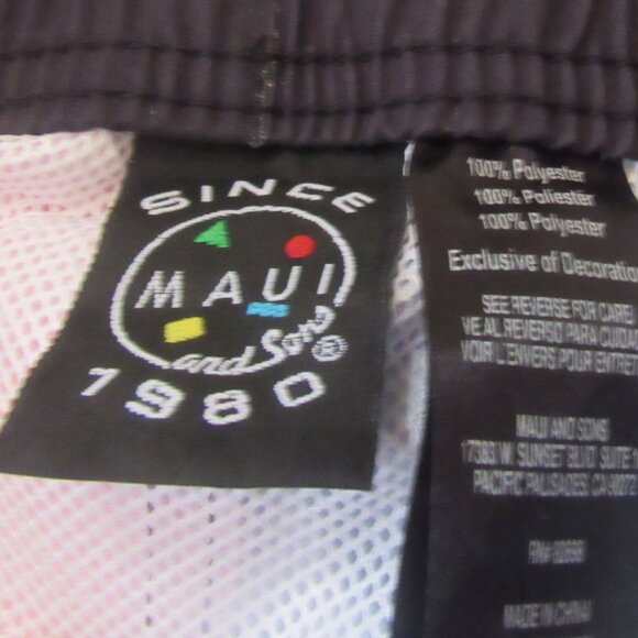 Maui and Sons Jaws / Shark Themed Swim Trunks / Shorts, Size L             F262 - Picture 4 of 6